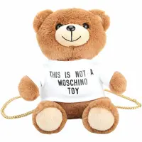 在飛比找Yahoo奇摩購物中心優惠-MOSCHINO 經典絨毛泰迪熊造型斜背/手提包(棕色)
