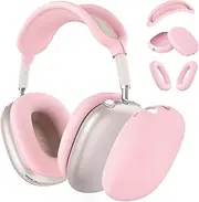 Silicone Case Cover for AirPods Max Headphones, Anti-Scratch Ear Pad Case Cover/Ear Cups Cover/Headband Cover for AirPods Max, Accessories Soft Silicone Skin Protector for Apple AirPods Max (Pink)