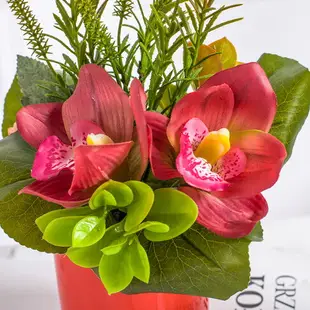 正想家居 綠洲蕙蘭 簡約陶瓷花瓶盆栽套裝 假花插花花器客廳擺件