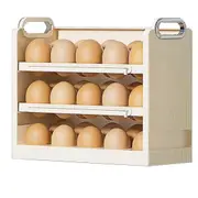 Egg Holder with Tapered Groove Large Capacity 3 Layer Egg Storage Container Refrigerator Vertical Egg Tray