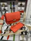Michael Kors Bradshaw Medium Handbag Purse Crossbody Bag + Flat Wallet Red Clay