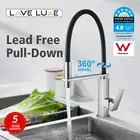 Chrome Swivel Bathroom Kitchen Sink Mixer Tap Deck Mount Pull Down Faucet WELS