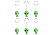 6PK Alien Keychain Alien Mini Figure Toy Bag Charm Novelty Kids/Children 4cm