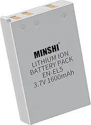 [MINSHI] EN-EL5 Battery Compatible with Nikon CoolPix P3 3.7V 1600mAh High Efficiency Battery