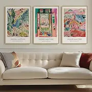 Framed Vintage Matisse Wall Art, Large Set of 3 Piece Colorful Canvas Artwork for Walls, Matisse Retro Landscape Paintings Prints Pictures for Living Room Bedroom Hallway Office Wall Decor 16x24