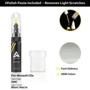 Touch Up Paint For Renault Clio QNC Blanc Nacre With Polish Paste