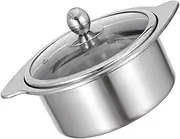 LABRIMP Divided Hot Pot Pan Multi Purpose Fondue for Induction Cookers for Family Gatherings Catering Flavor Preserving Design