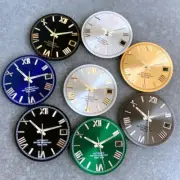 Silver Black Green 29mm Sunburst Watch Dial Gold Silver Roman Numeral fit NH35