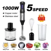 1000W 4 IN 1 Electric Hand Immersion Blender Stick Handheld Blender 5-Speed SET