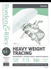 9" x 12" #51H Heavyweight Tracing Paper Pad, 57 GSM/38 LB, 50 White Sheets, 1...