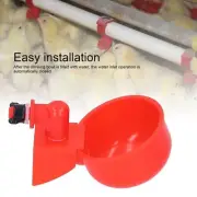2pcs Automatic Chicken Water Cup Red Plastic Drinking Bowl for Poultry Pigeon