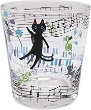 Otsukaglass Neko NKO-1010-N Nyago Glass, Approx. 10.1 fl oz (300 ml), Music Notes, Cat Glass, Cute, Gift, White Day, Birthday Gift, for Humans