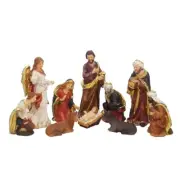 Christmas figure Ornament Nativity Scene Set Baby Jesus Manger Xmas Gift Home De