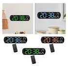 Digital alarm clock, colorful ambient light, table clock, temperature, date,