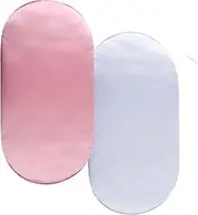 Satin Bassinet Sheet Set 2 Pack Ultra Soft Silk Fit for Rectangle, Hourglass, Oval Bassinet Mattress Protect for Baby Hair and Skin Cradle or Bassinet Sheets, Pink & White