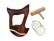 New Style Rosewood 18 Metal String Instrument Handmade Lyre Harp Birthday Gift