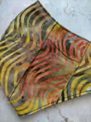 Medium adult Face mask double layer reusable fabric wave batik print