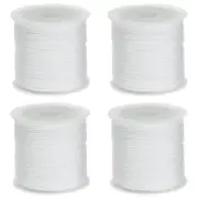 4 Rolls Nylon String Cord 45 Yards 0.8mm Nylon Cord Beading, White
