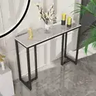 Unique Console Table Sintered Stone Marble Metal Frame Hallway Table Side Table
