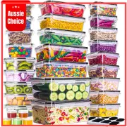60 PC Food Storage Containers Set with Lids Microwave Safe Kitchen Organizer
