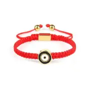 Black Round Evil Eye Red String Protection Bracelet