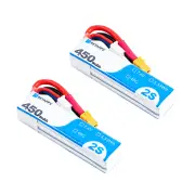 2PCS BETAFPV 7.4V 450mAh 45C 2S LiPo Battery XT30 Plug for Flywoo FlyLens 85 Betafpv Pavo Pico Metro85 Metro85 HD Beta75