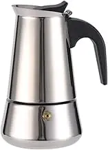 Portable Maker Pot for Induction Cooktops,Espresso Maker 100ml,Moka Pot with Coffee Percolator Design,Stainless Steel Stove Top Coffee Maker for Camping or Home Use,Coffee Maker Stovetop(2 Cup)