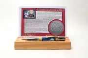 Pen Made With A Hank Aaron Game Used Jersey Swatch & Fulton County Stadium Seat