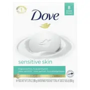 Dove Sensitive Skin Beauty Bar Soap 3.75 oz 8 Bars – Unscented & Hypoallergenic