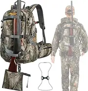 NEW VIEW Camo Hunting Backpack 35L With Interal Frame, 600D Durable 2100cu Daypack with Rifle Holder, Rain Cover Included