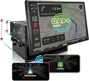 [10inch] ATOTO F7XE Built in DAB+ Double-DIN & Single-DIN Adaptive Car Stereo QLED Touchscreen, Wireless CarPlay & Wireless Android Auto, Bluetooth, HD LRV, MirrorLink, Quick Charge, USB/SD, F7G110XED