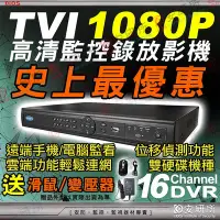 在飛比找Yahoo奇摩拍賣-7-11運費0元優惠優惠-安研所 16路 1080P 2MP 監視器 TVI DVR 