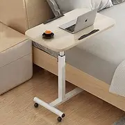 Over Bed Table Side Table with Wheels, Portable Mobile OverBed Computer Table Adjustable Height Home Rolling Laptop Computer Desk Sofa End Table for Working, Dining(B)