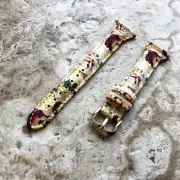 Bouquet Roses Slim Elegant Soft Leather Band Strap for Fitbit Versa 3 4 Sense 2