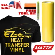 Matte Yellow Heat Transfer Vinyl HTV T-Shirt 20" Wide Roll Iron On / Heat Press