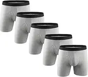 [Generic] Trunks Support Ball Bulge Enhancing Underwear Soft Comfortable Underwear Boxer Briefs Comfortable Fly Underwear for Men (Grey-pc5,Large), Grey-pc5, Large