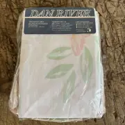 Dan River Percale Floral King Sized Pillow Cases Set of 2 Ruffle NOS Vintage