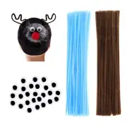 300pcs Pipe Cleaners Crafts Chenille Stems Reindeer Color 100pcs Googly Eyes