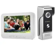 Video Intercom System 7” Monitor Wired Video Door Doorbell Kit Intercom 2 Way