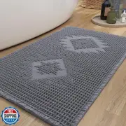 COCOER Waffle Bathroom Runner Rug, Super Absorbent Bath Mat, Machine Washable