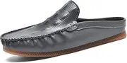 [ETORYOOX] Mens Leather Round Toe Slingback Mules Clog Slippers,Comfort Breathable Soft Sole Slip On Casual Loafers for Daily Business & Wedding Wear