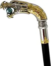Silver Plated Dragon Head Cane Walking Stick
