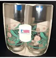 Vintage Libbey? Nos Floral drinking tea Glasses
