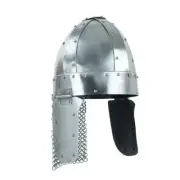 Medieval Helmet Armor Battle Ready Helmet with Ear Guard & chainmail Design