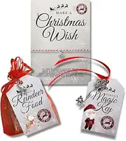 [Just A Little Something] Christmas Eve Box Fillers | Magic Santa Key | Reindeer Food | Naughty Nice | Xmas Eve | Stocking (Magic Key + Reindeer Food (Santa/Rudolf) + Christmas Wish Bracelet)