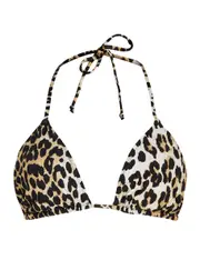 Ganni Leopard-print Halterneck Bikini top - 12 12