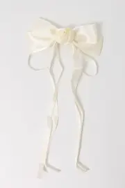 White Rosette Hair Bow
