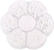 Approx 5600Pcs Assorted 7 Sizes Half Pearl Bead Flatback Plastic Craft DIY Shoes