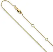 [JewelryWeb] 14k Solid Yellow Gold .8mm Teen Spiga (wheat) 3 Centimeters + 3 Centimeters Adjustable Chain Necklace 41 Centimeters Chain-Necklace for Women and Men