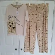 NEXT Womens Cockapoo Dog Short Sleeved Pyjamas SIZE XL 20 - 22 New with Tag